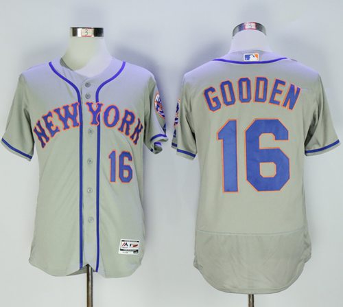 Mets #16 Dwight Gooden Grey Flexbase Authentic Collection Stitched MLB Jersey